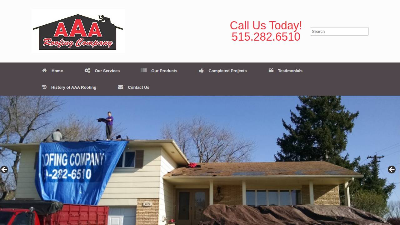 Aaa Roofing Company Inc. website screenshot
