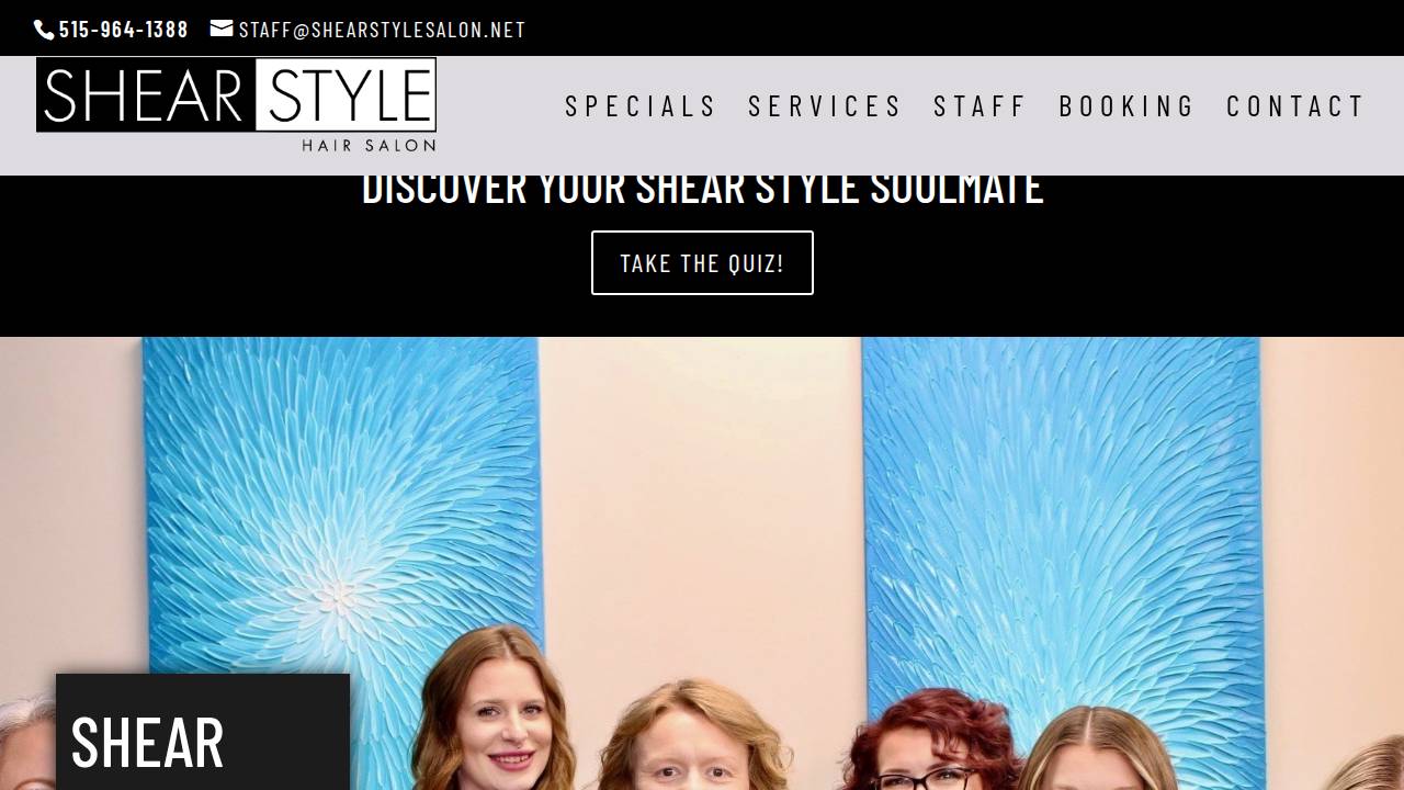 Shear Style Inc. website screenshot
