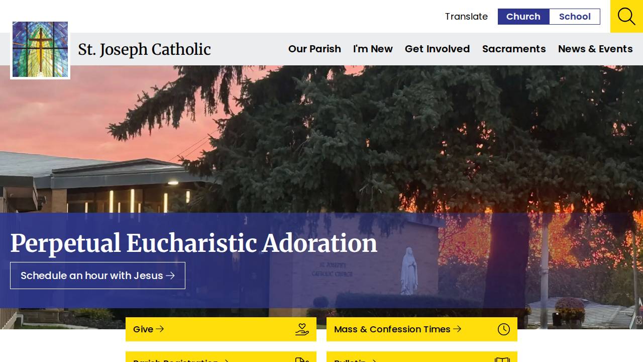 St Joseph Church Corp website screenshot