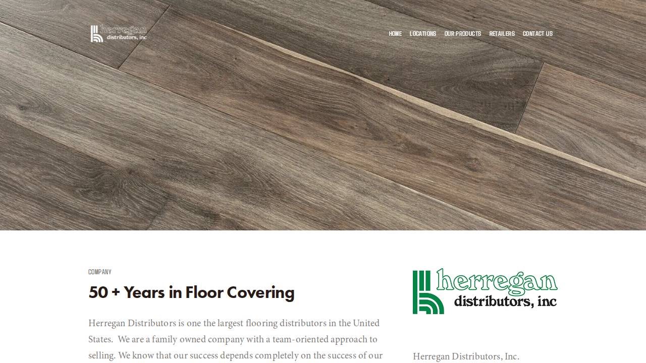 Herregan Distributors Inc. website screenshot