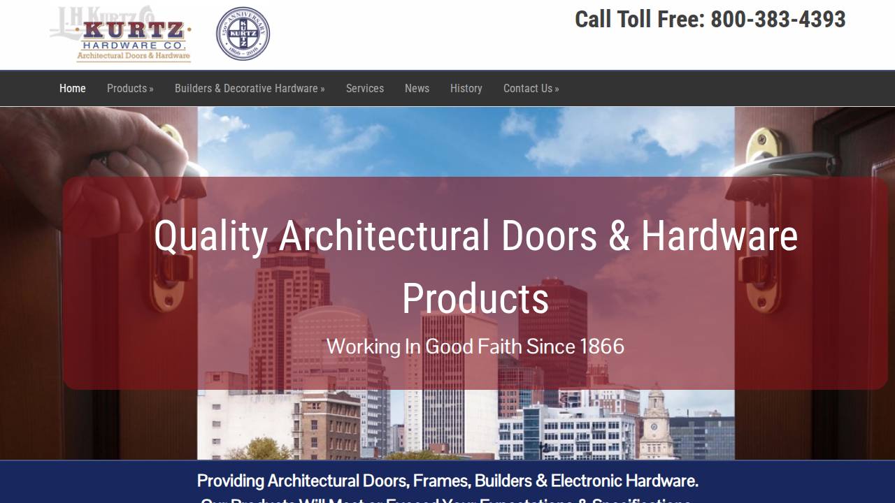 Kurtz Hardware Co. website screenshot