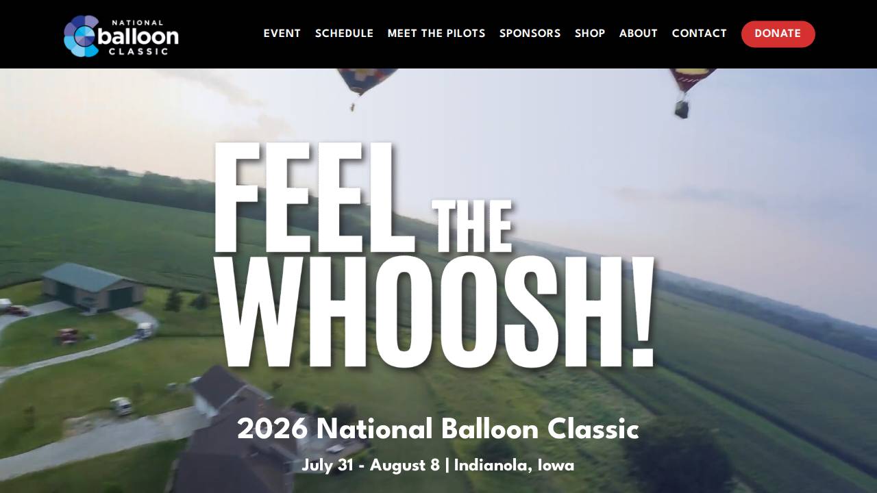 Indianola Balloons Inc. website screenshot