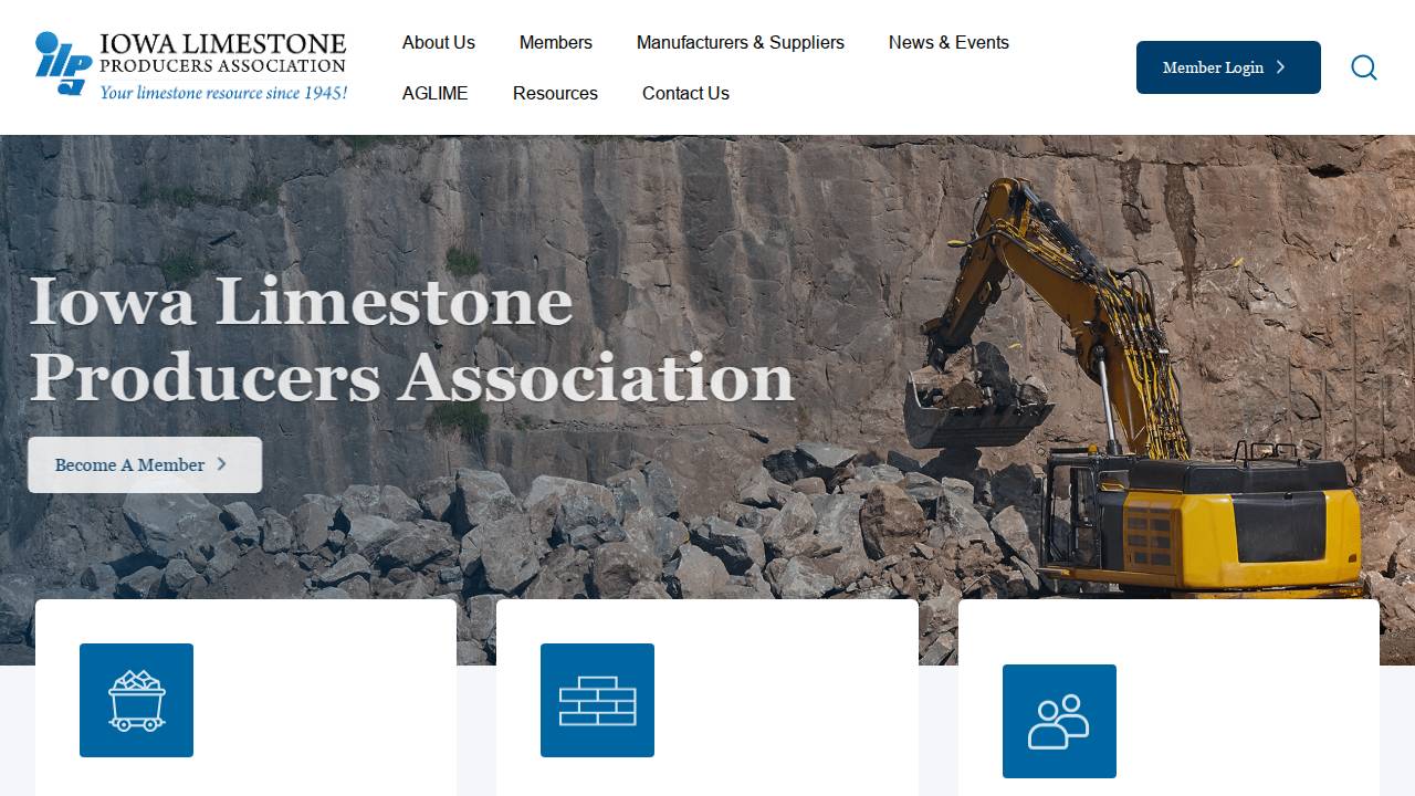 Iowa Limestone Producers Assn website screenshot