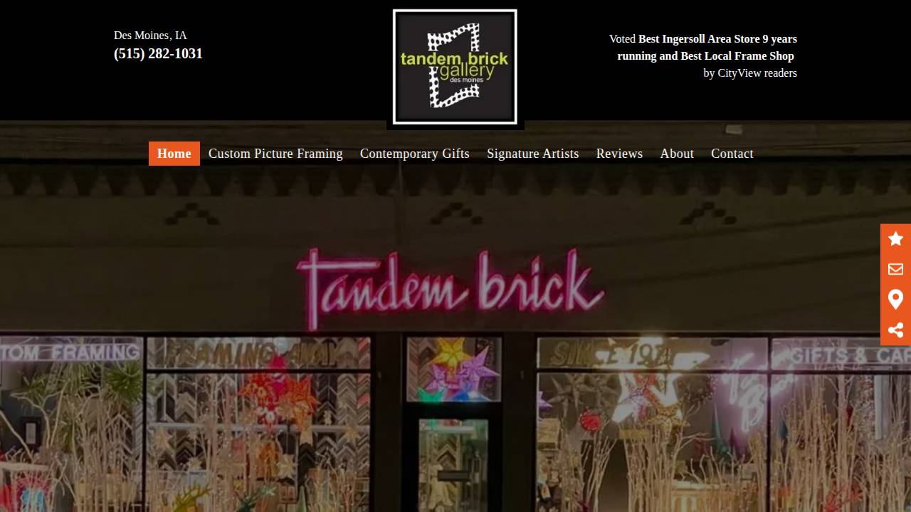 Tandem Brick Gallery website screenshot