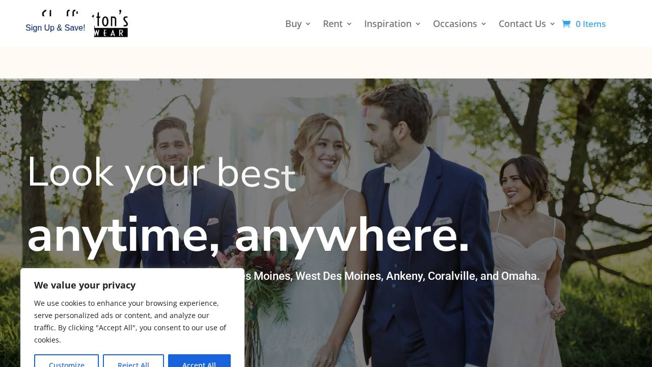 Skeffingtons Formal Wear Of Iowa In website screenshot