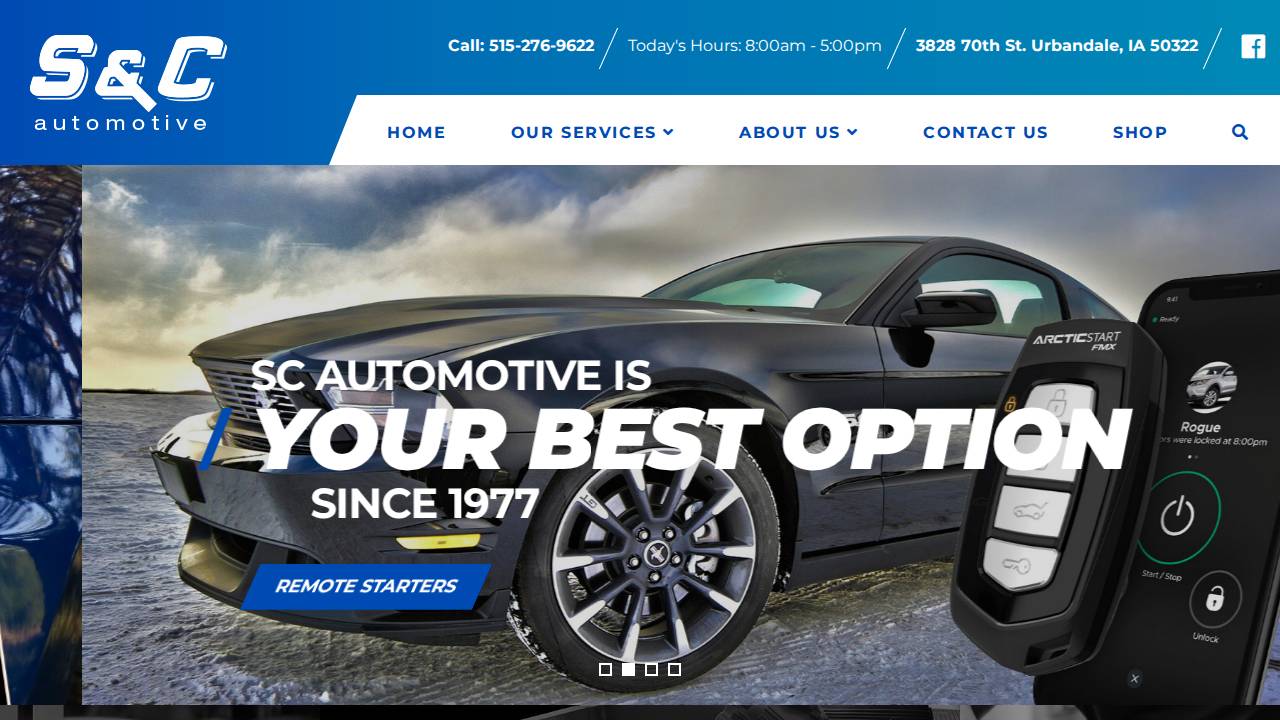 S & C Automotive Inc. website screenshot
