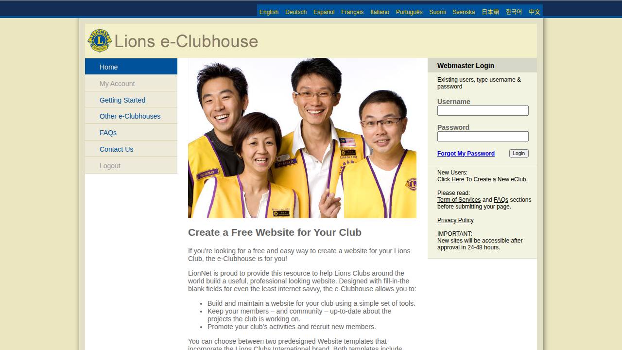 Altoona Lions Club website screenshot