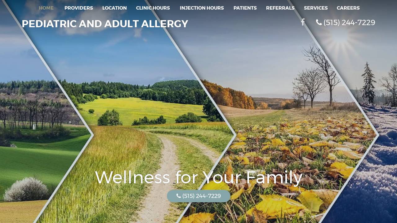 Pediatric And Adult Allergy PC website screenshot