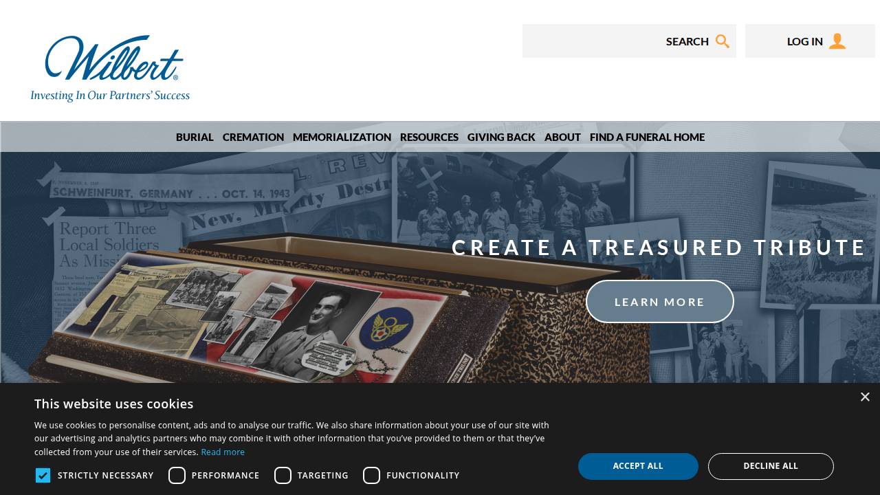Waterloo Wilbert Vault Co. website screenshot