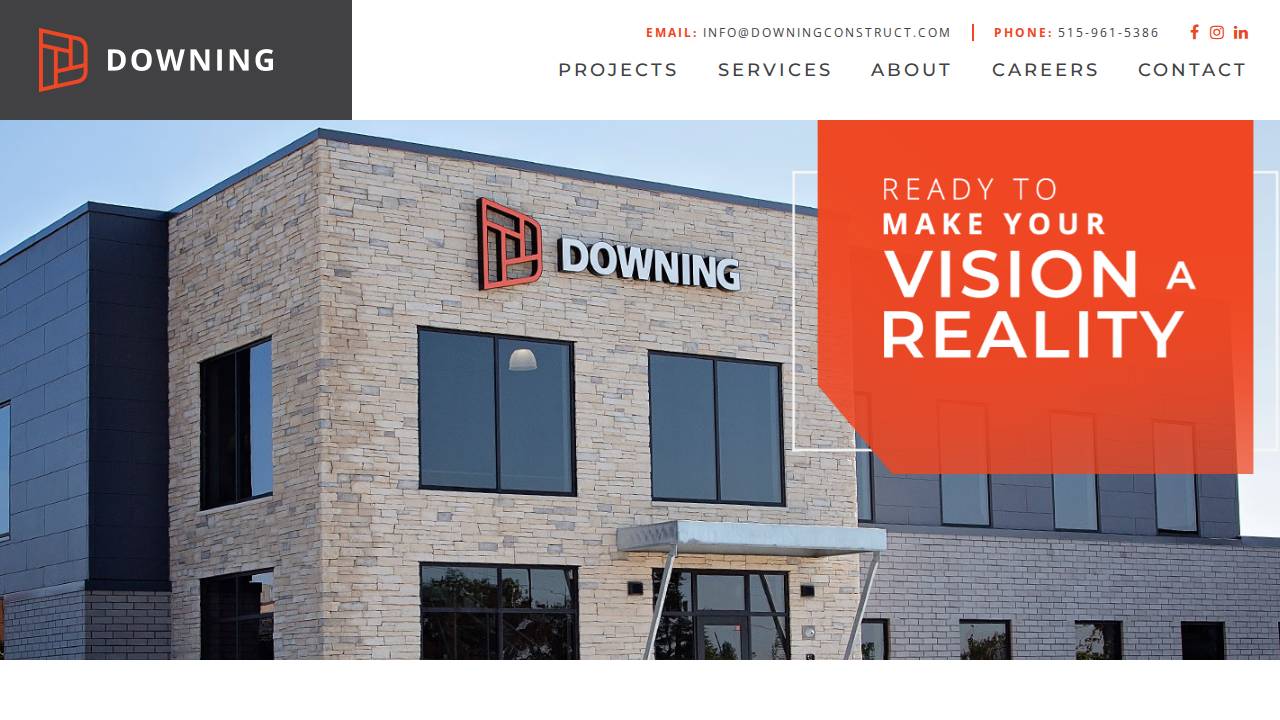 Downing Construction Inc. website screenshot