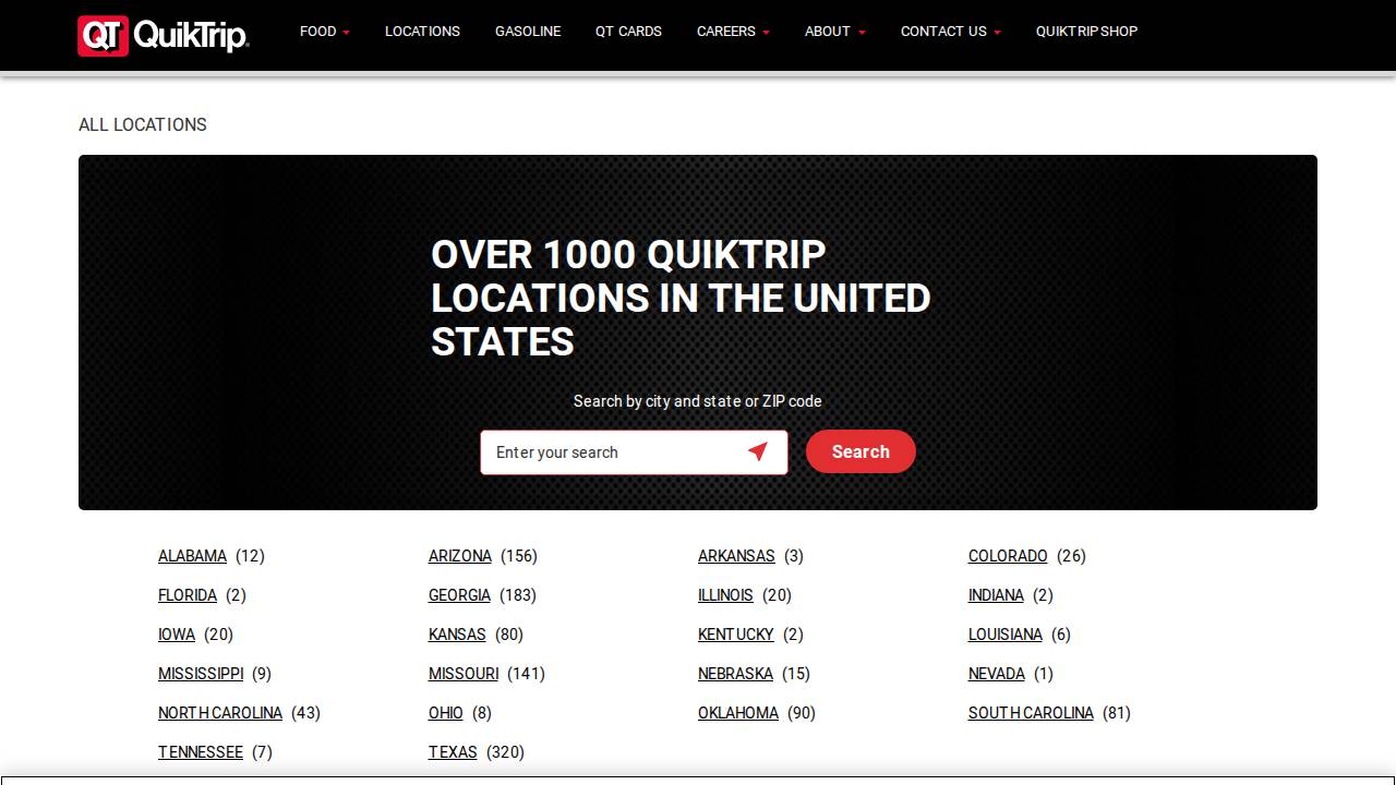 Quiktrip #538 website screenshot