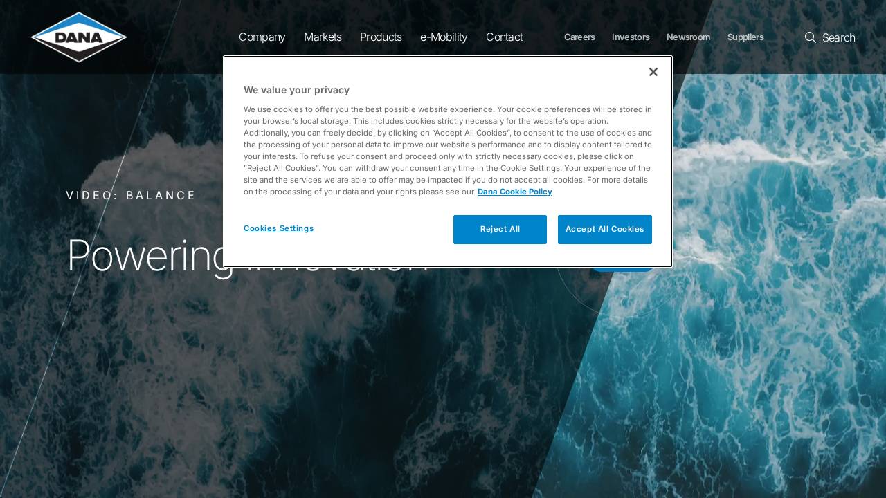 Dana Inc. website screenshot
