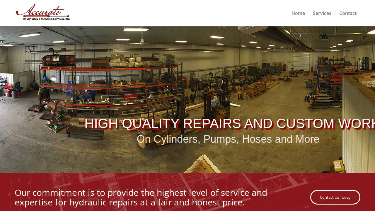 Accurate Hydraulics & Machine Serv website screenshot