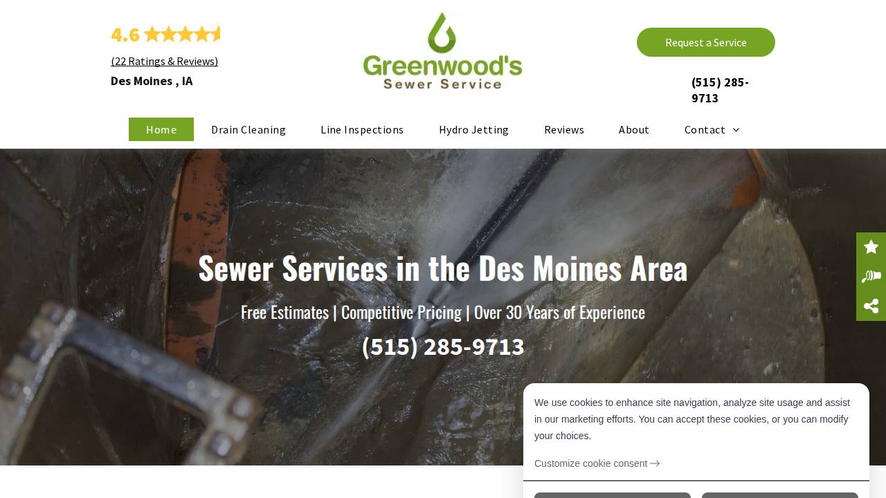 Greenwoods Sewer Drain Cleaning website screenshot