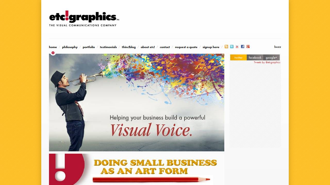 Etc Graphics Inc. website screenshot