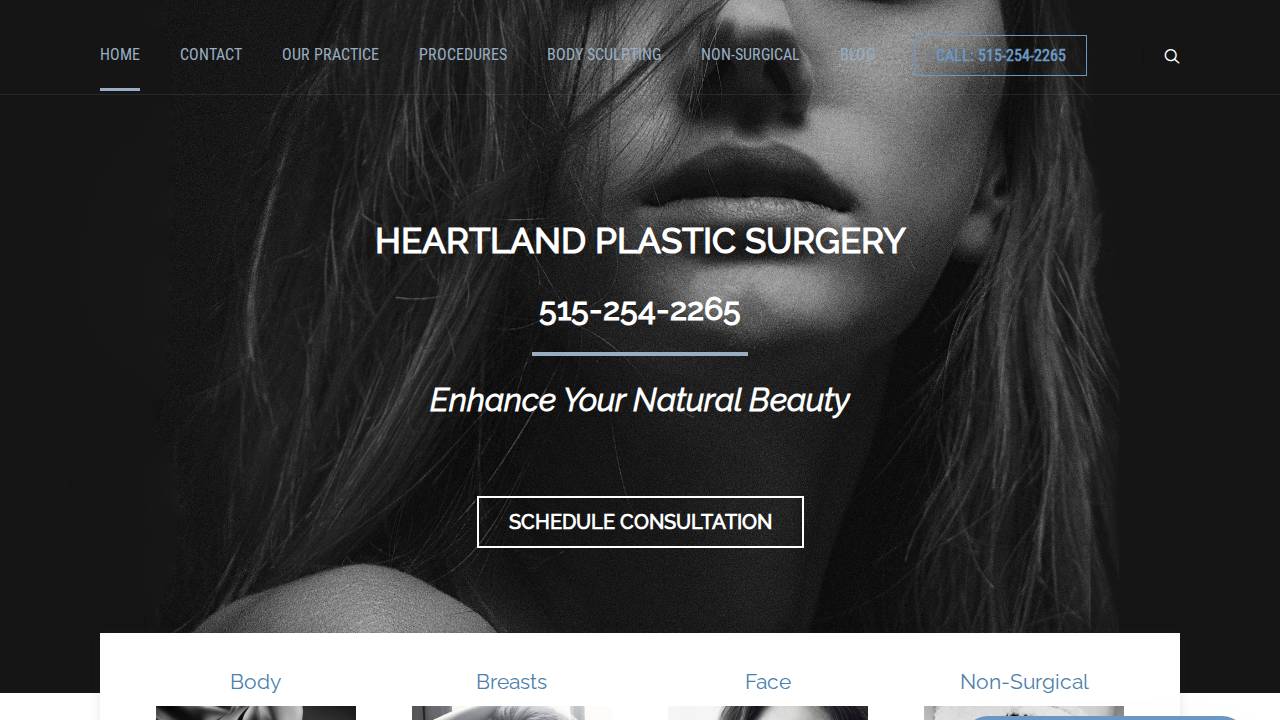 Heartland Plastic & Reconstructive website screenshot