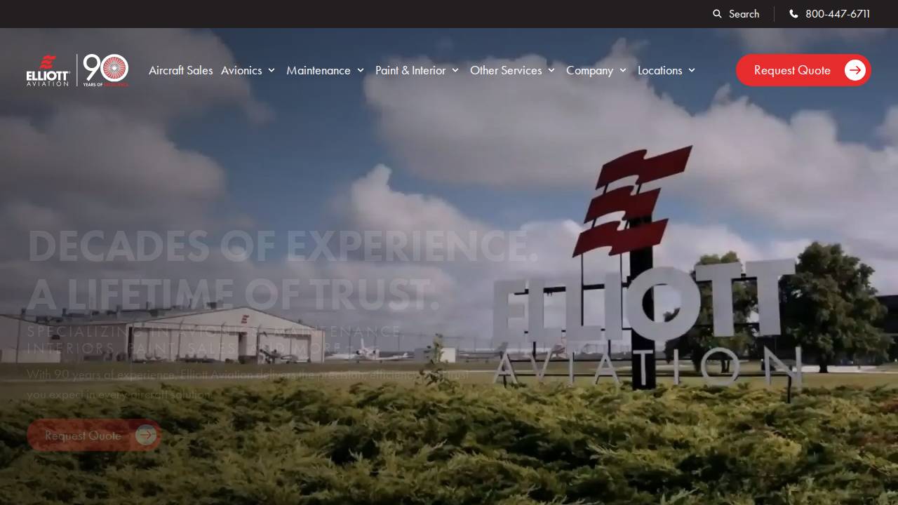 Elliott Aviation Of Des Moines LLC website screenshot