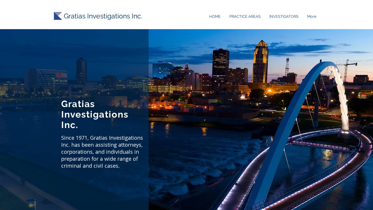 Gratias Investigations Inc. website screenshot