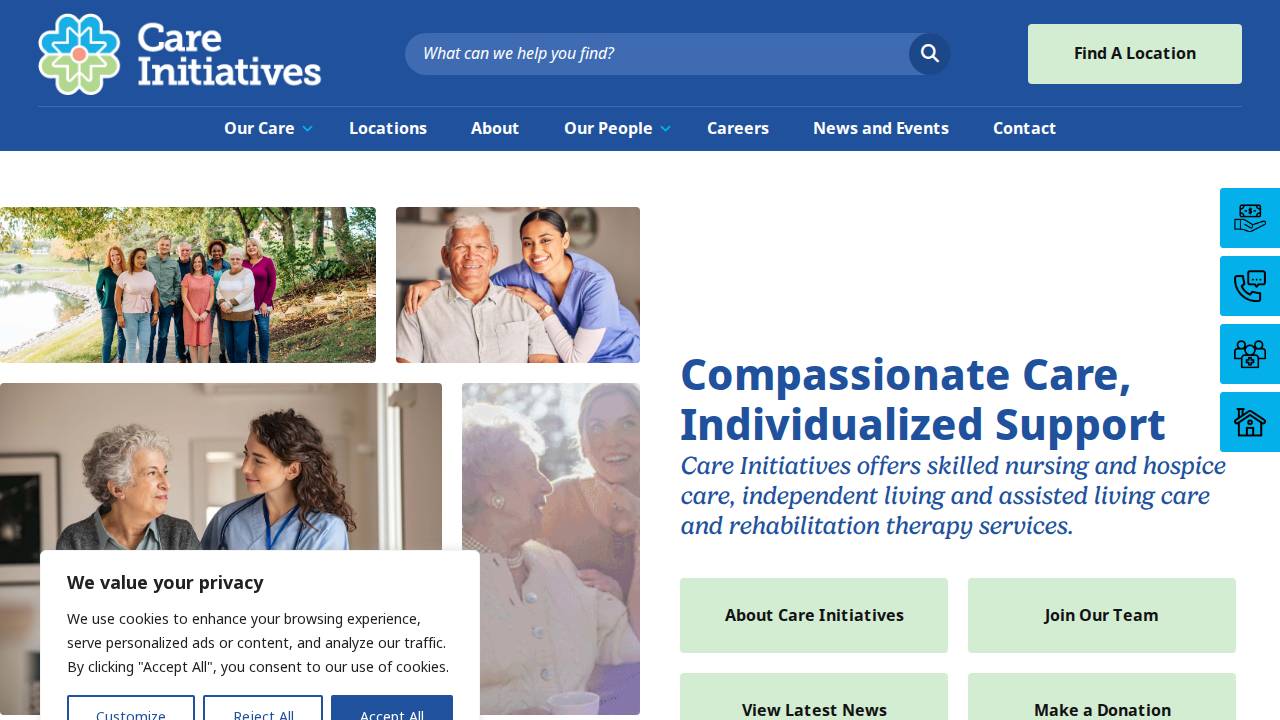 Care Initiatives website screenshot