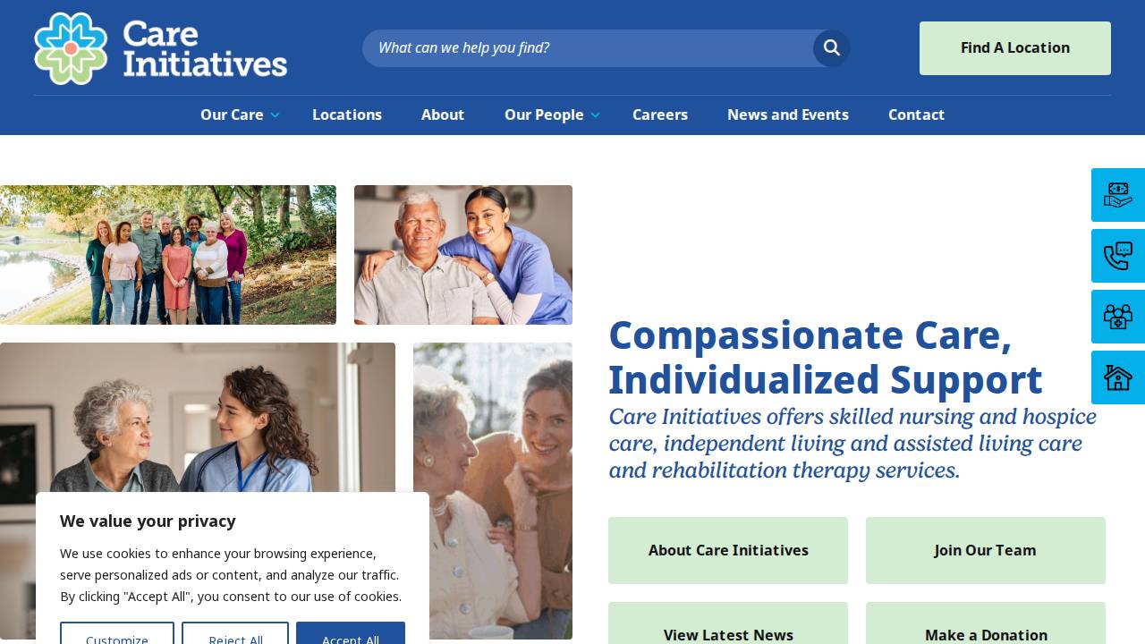 Care Initiatives website screenshot