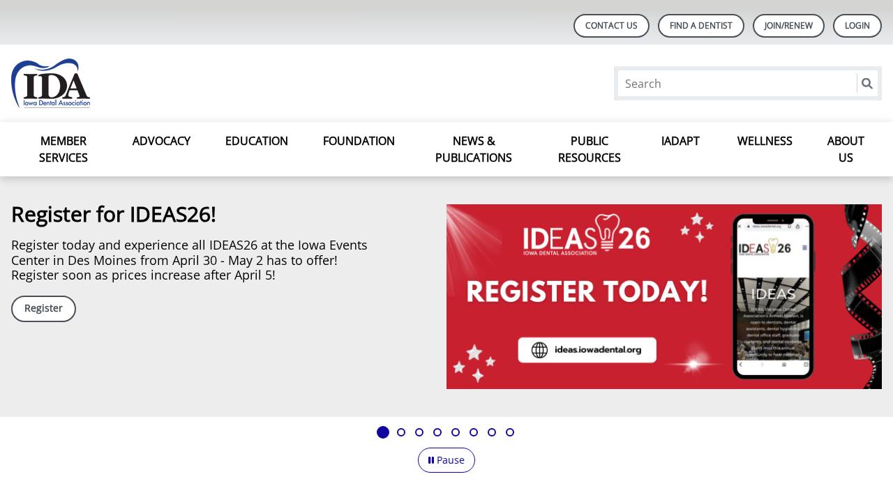 Iowa Dental Foundation website screenshot