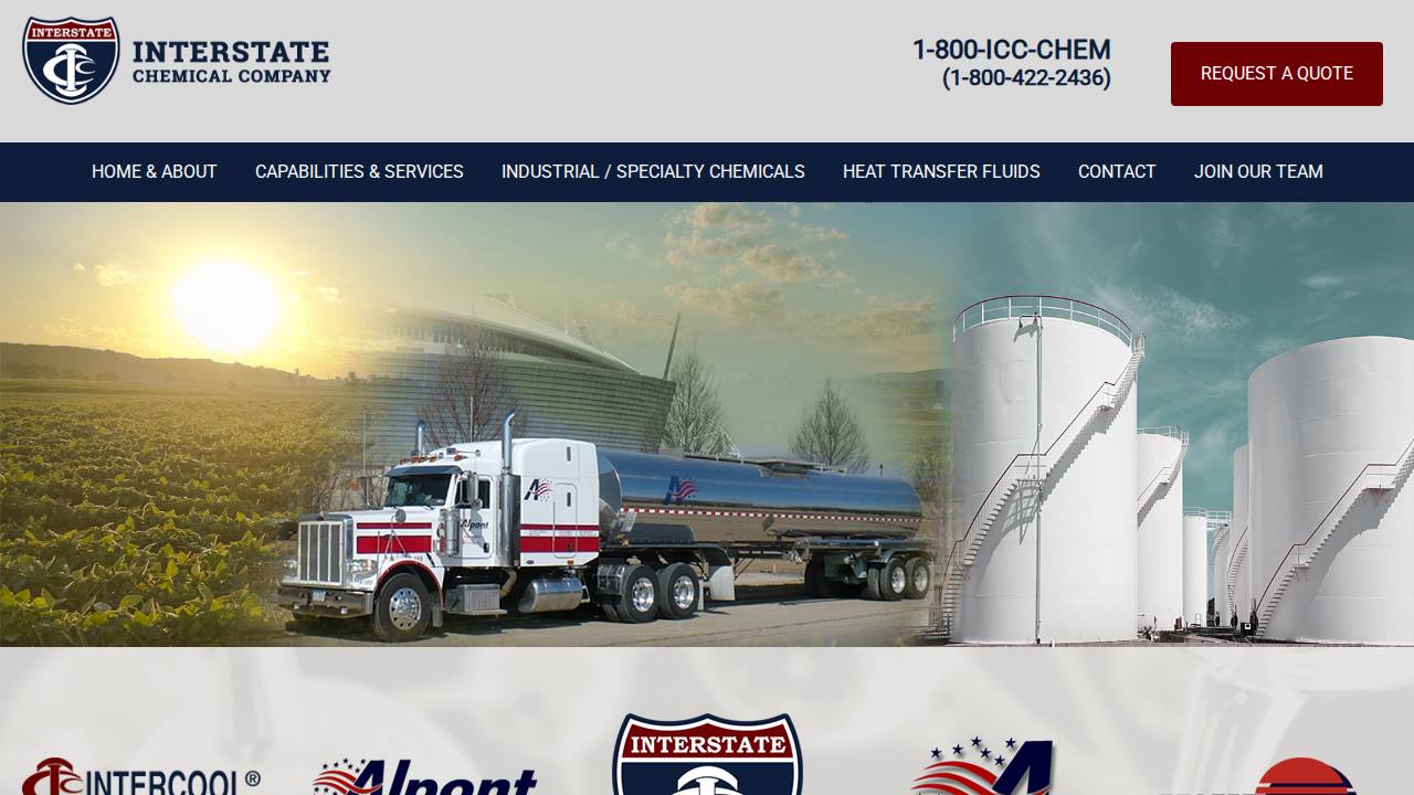 Interstate Chemical Co. Inc. website screenshot