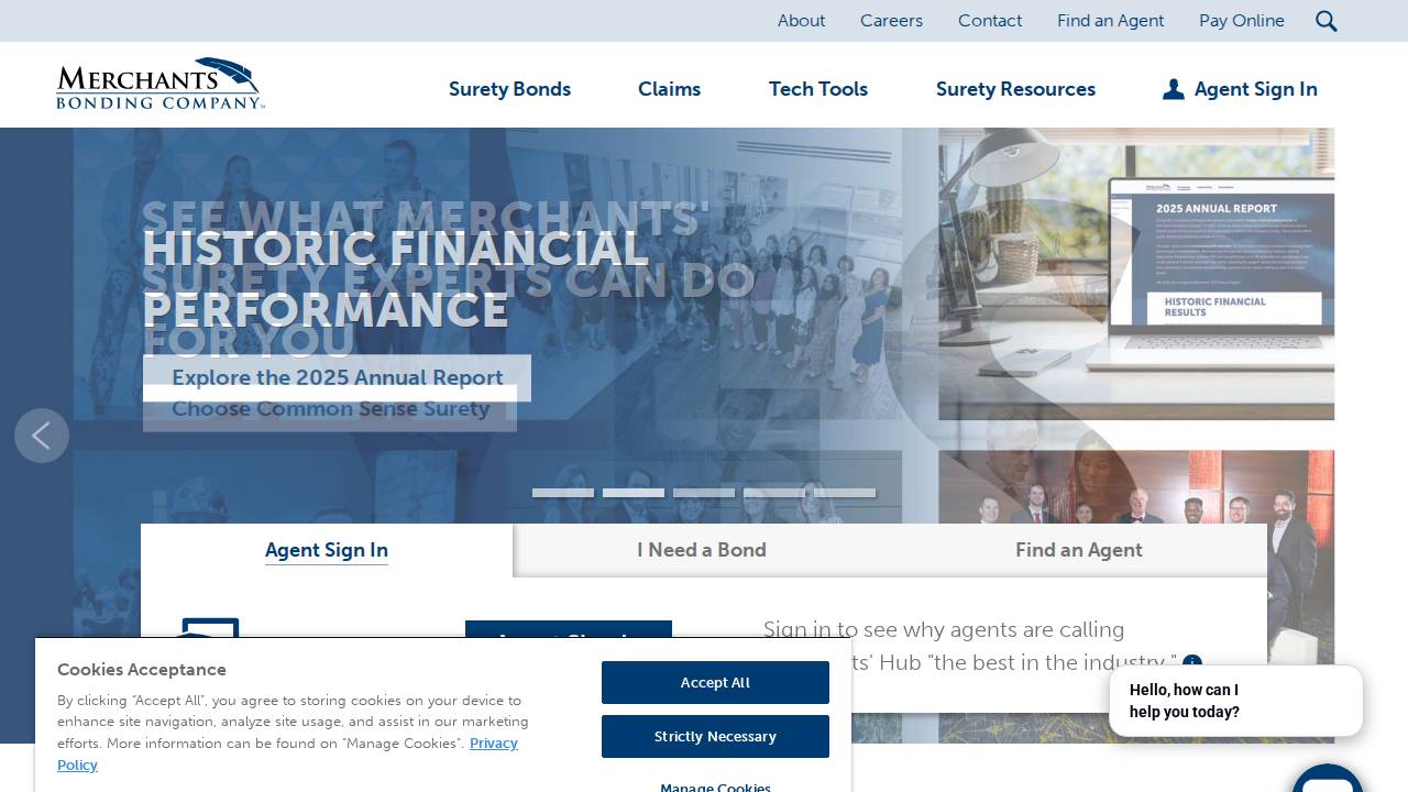 Merchants Service Company Inc. website screenshot