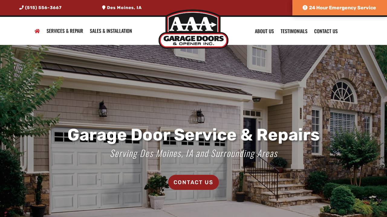 Aaa Garage Door And Opener Inc. website screenshot