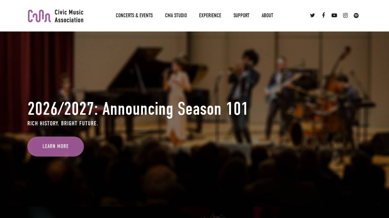 Civic Music Association website screenshot