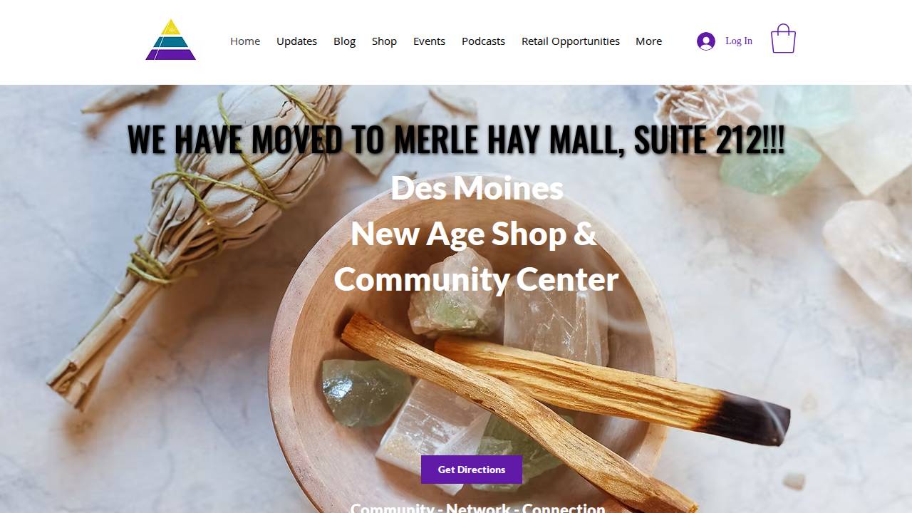 Crystal Gallery website screenshot