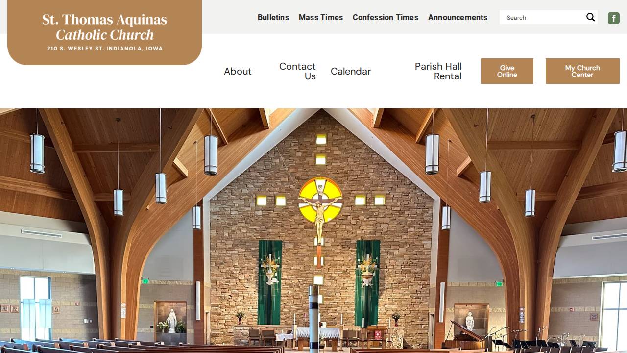 St Thomas Aquinas Church website screenshot