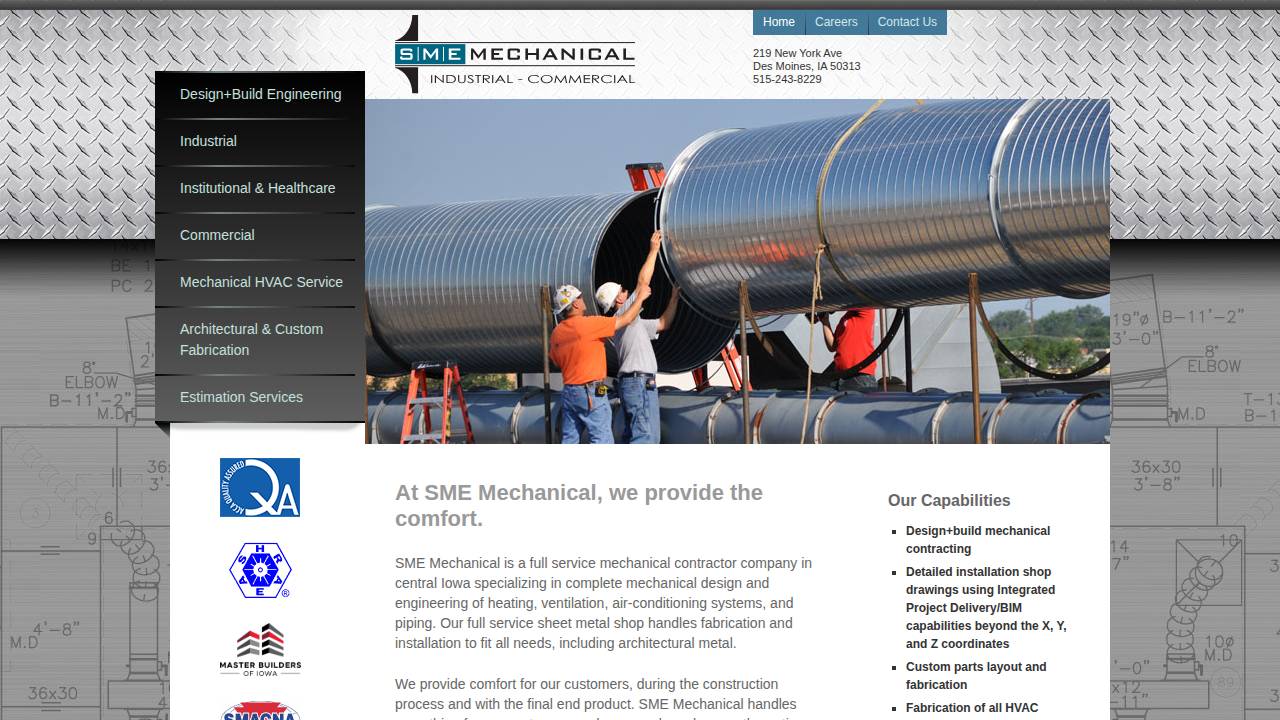 Sheet Metal Engineering Inc. website screenshot