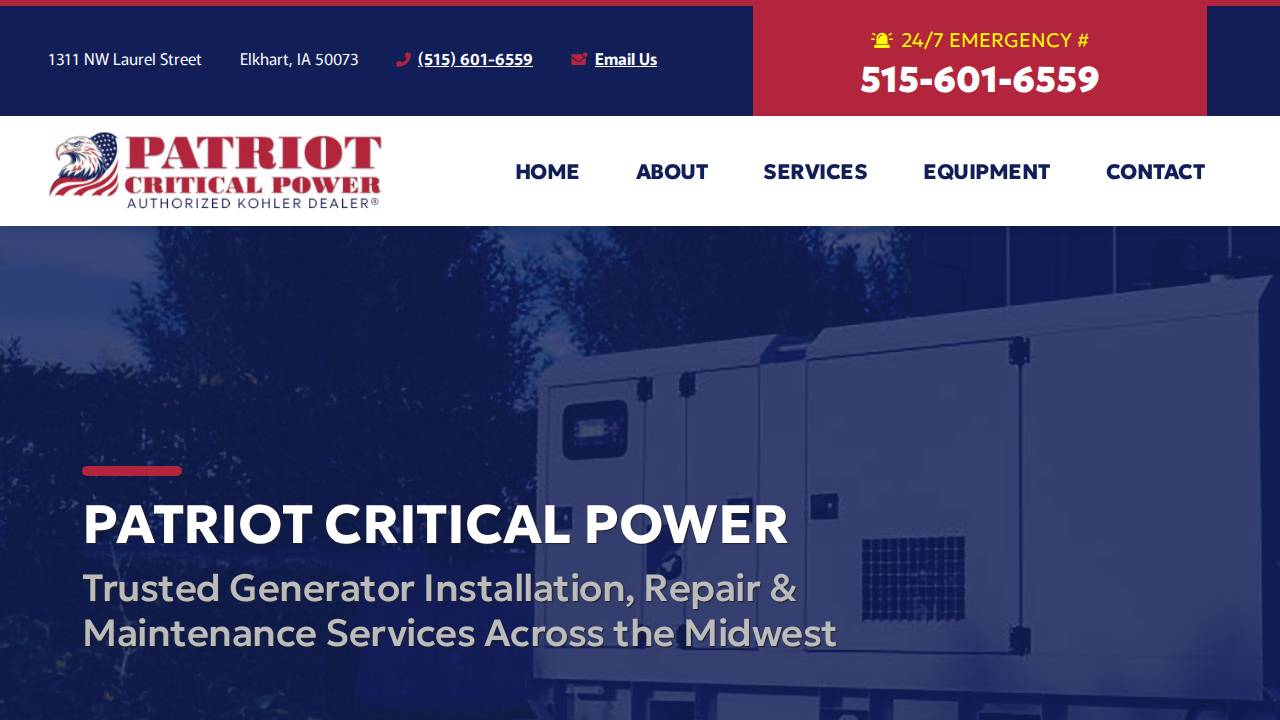 Critical Power Services LLC website screenshot