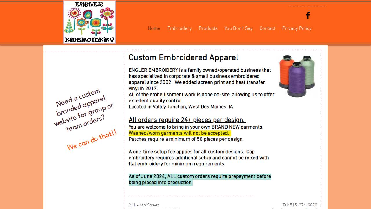 Engler-Selser website screenshot