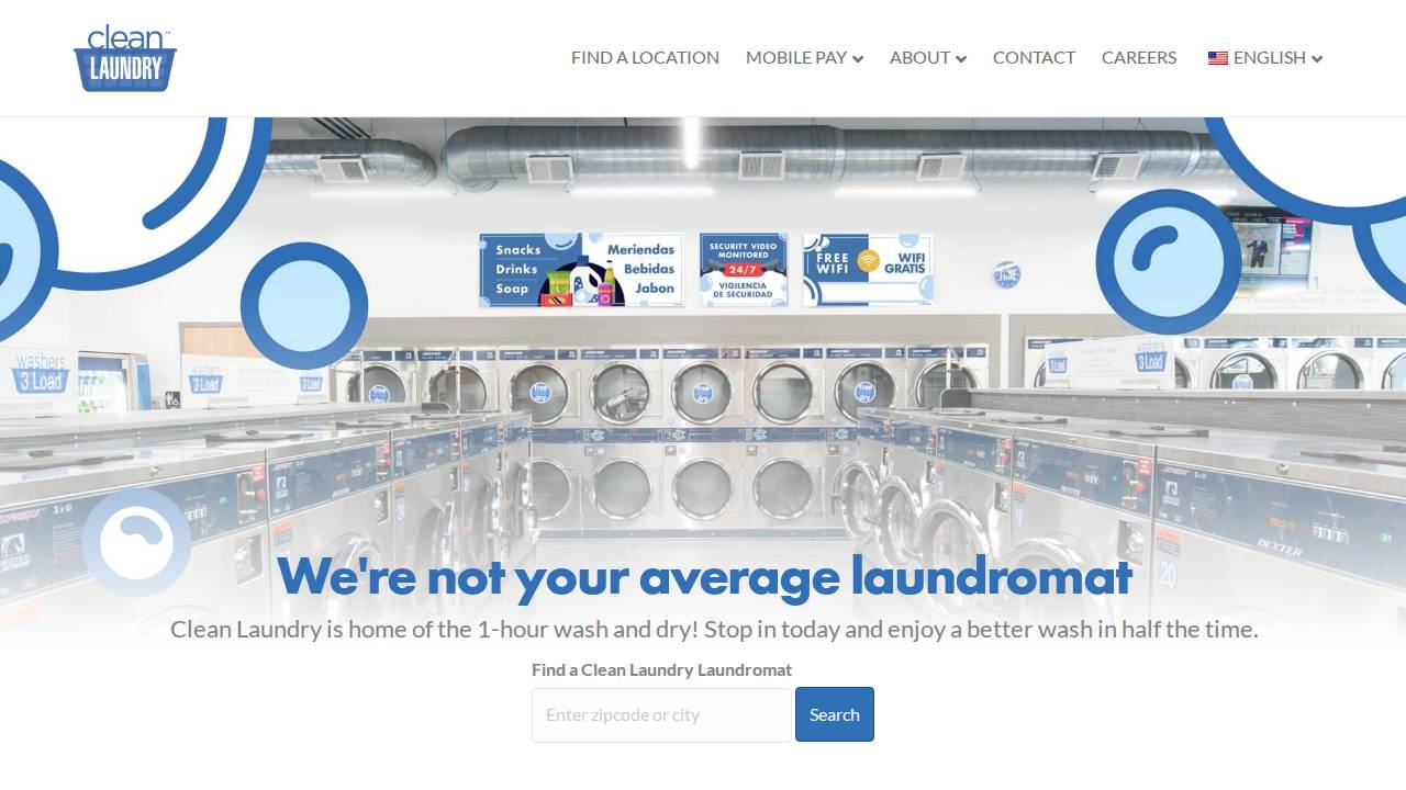 Wash N Dry website screenshot