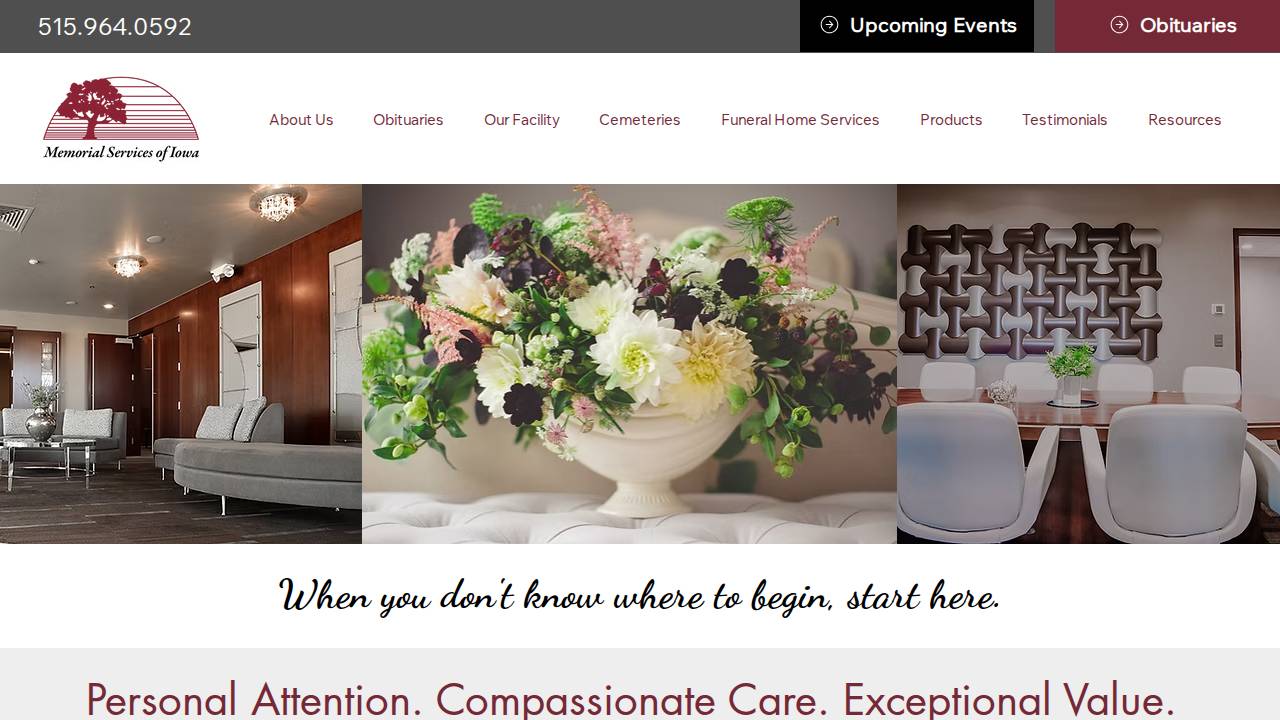 Stephens Memorial Inc. website screenshot