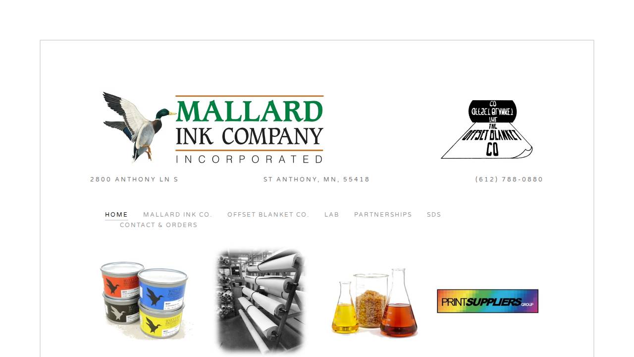 Mallard Ink Company website screenshot