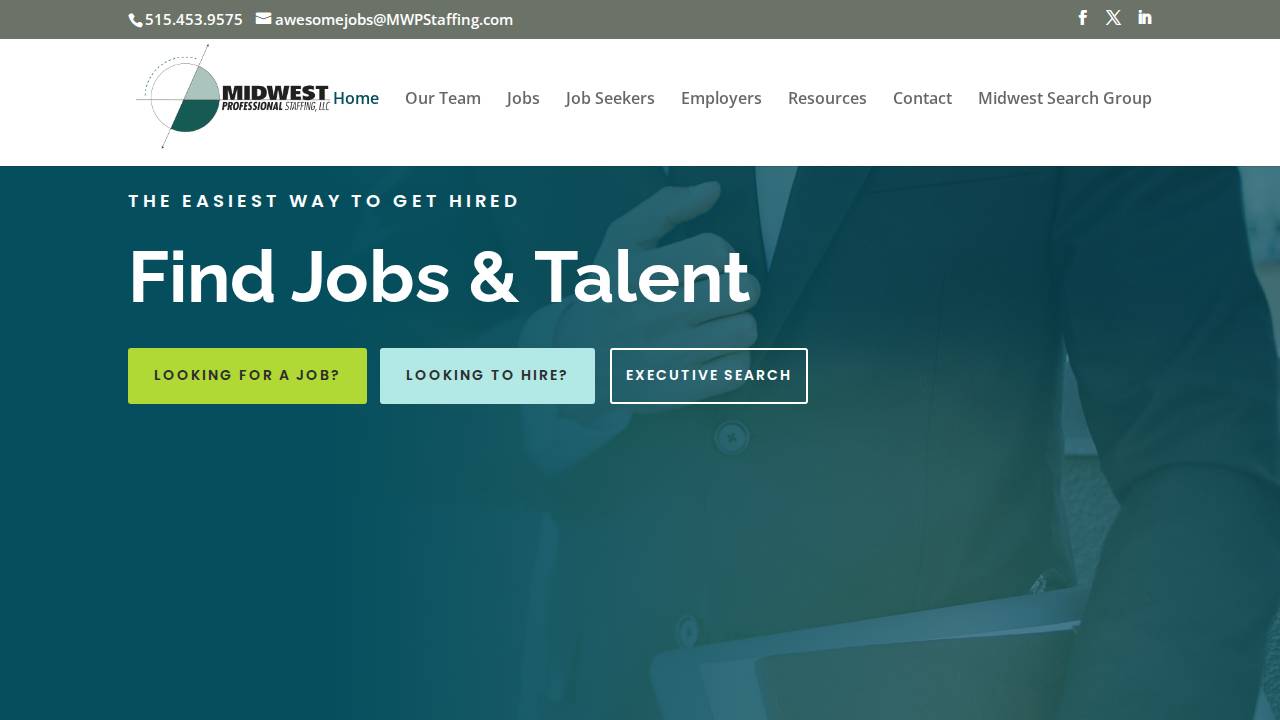 Midwest Professional Staffing LLC website screenshot