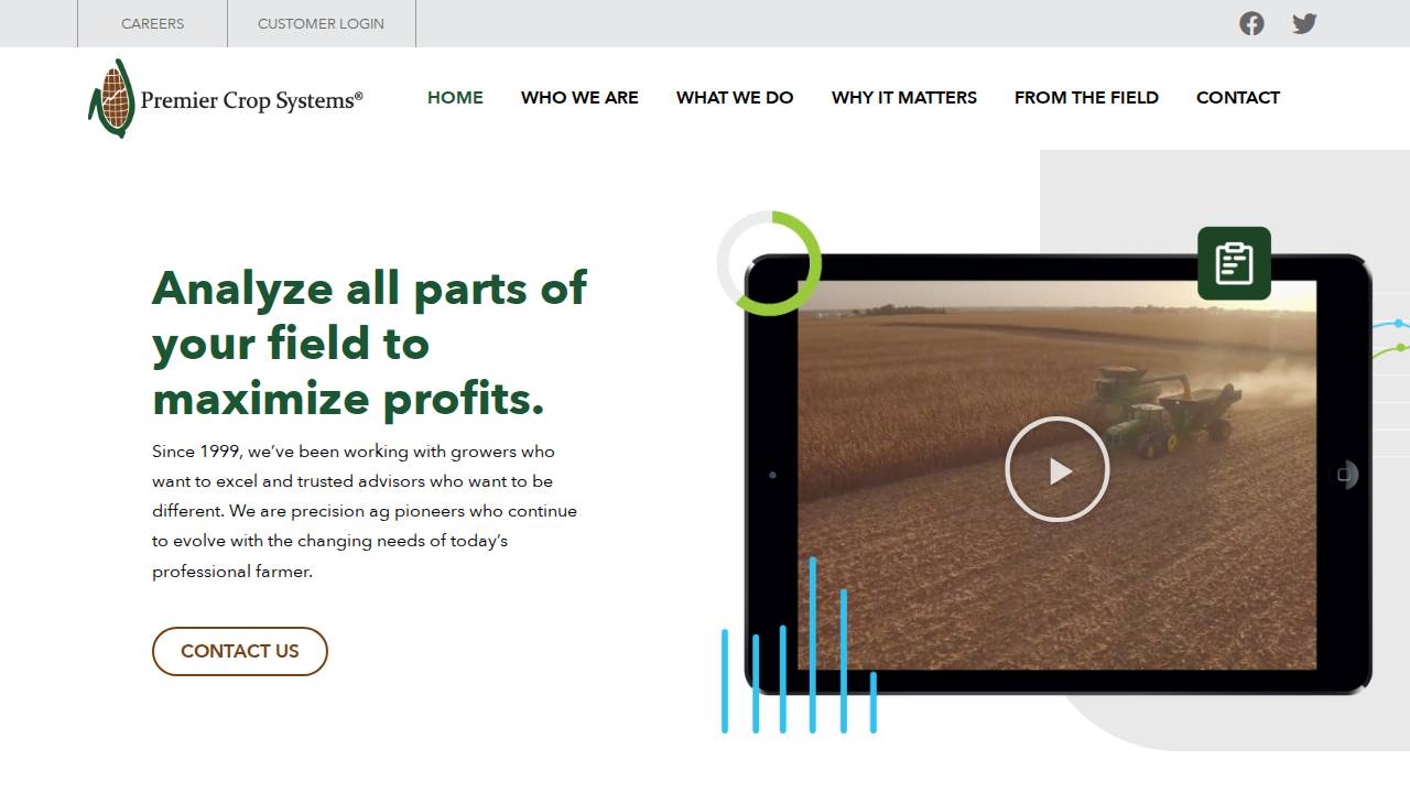 Premier Crop Systems LLC website screenshot