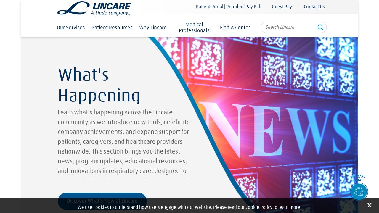 Lincare Inc. website screenshot
