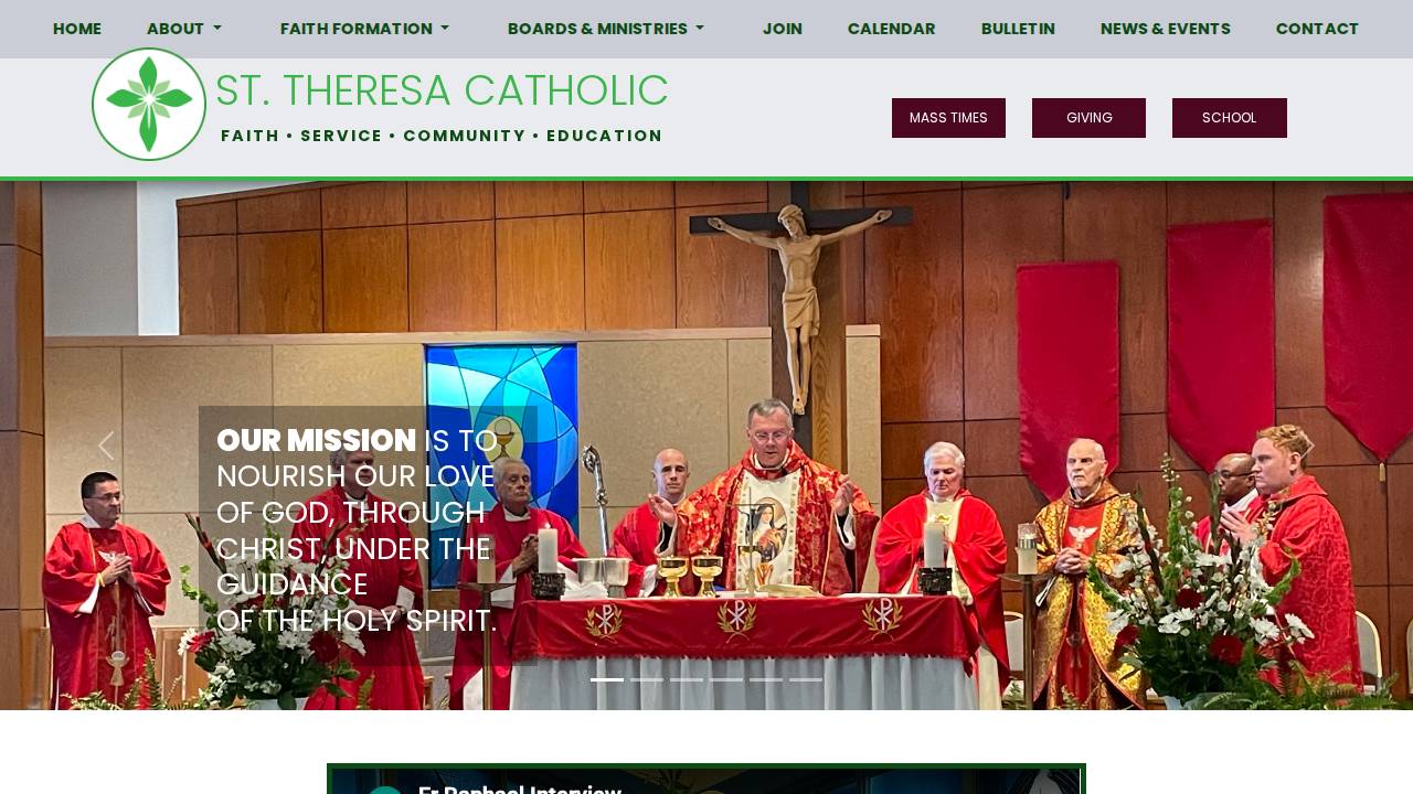 St Theresa Of The Child Jesus Churc website screenshot
