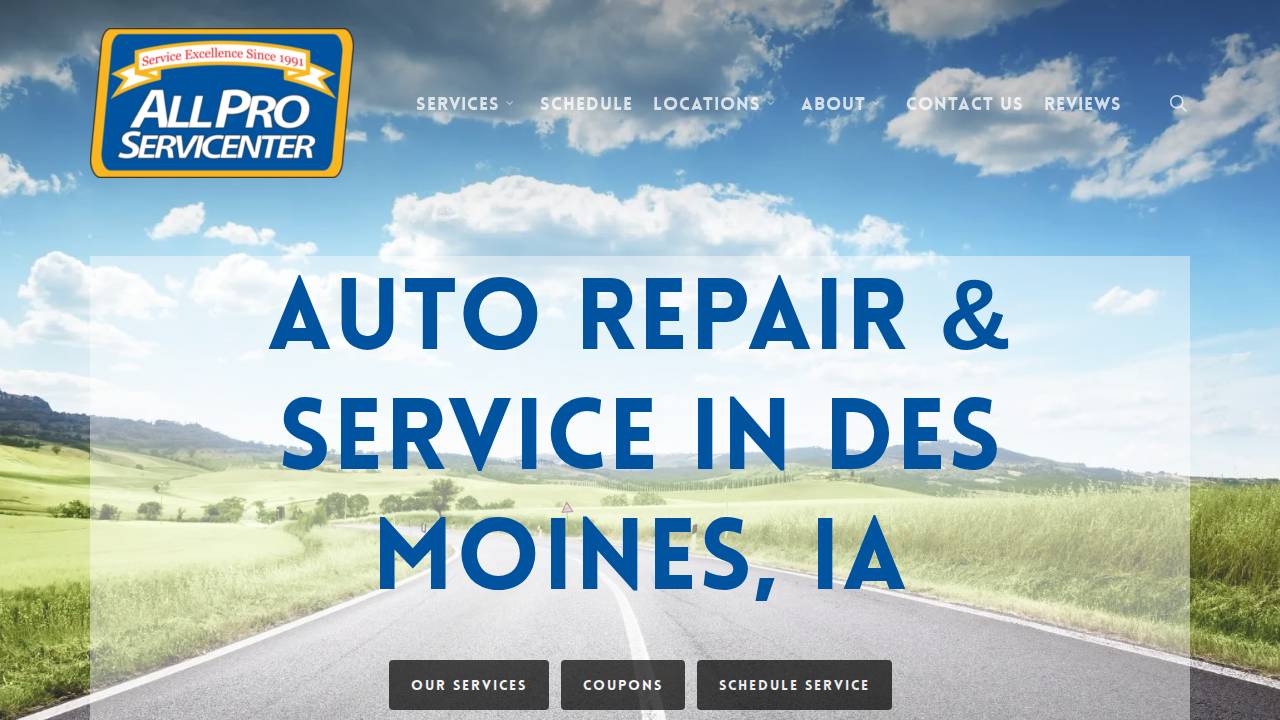 All Pro Servicenter Inc. website screenshot