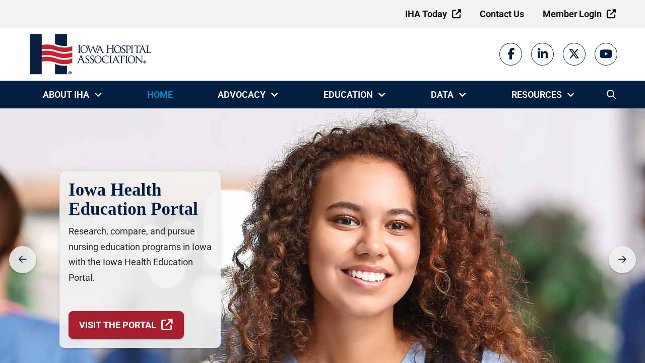 Iowa Hospital Association website screenshot