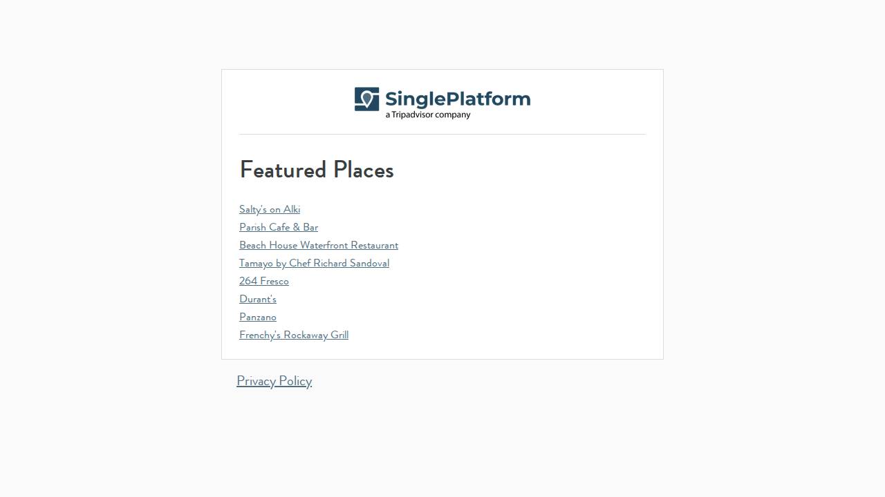 Plaza Pub website screenshot