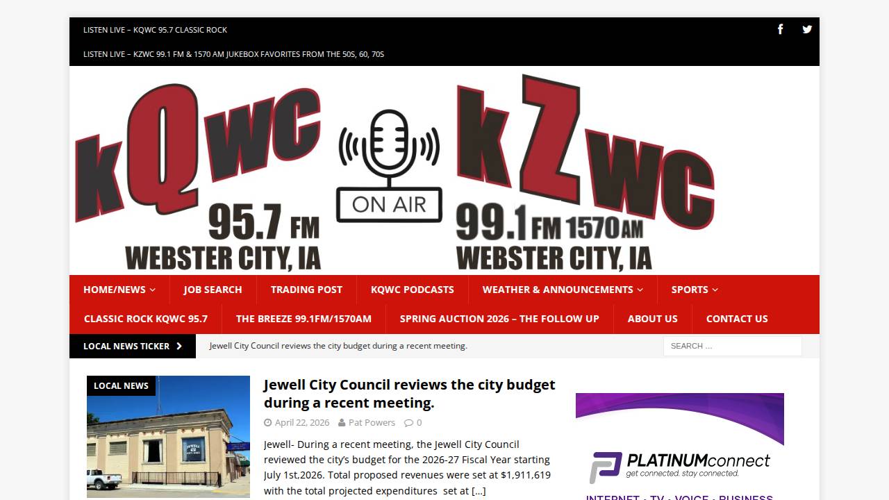 Kzzq Fm website screenshot