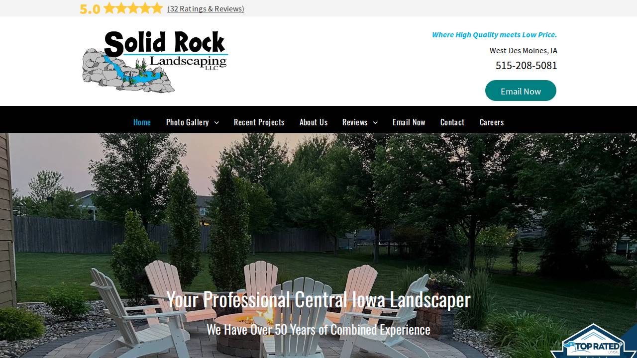 Solid Rock Landscaping LLC website screenshot