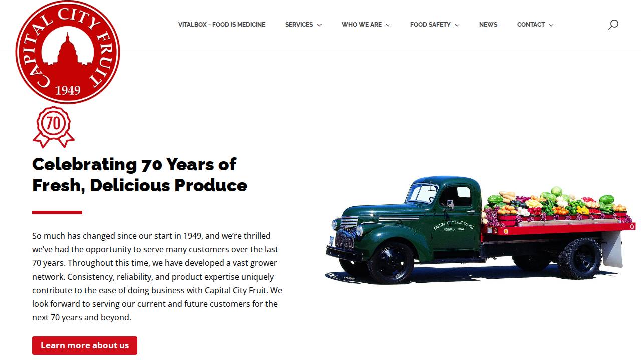 Capital City Fruit Co. Inc. website screenshot