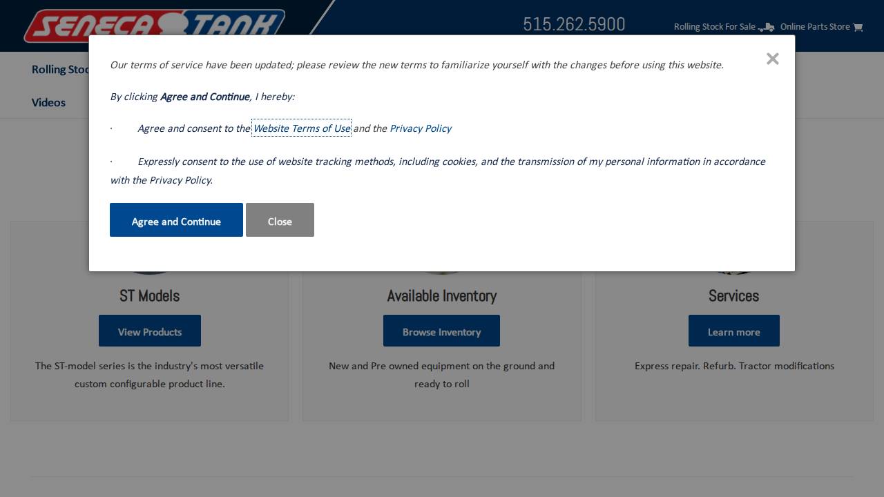 Seneca Tank Inc. website screenshot