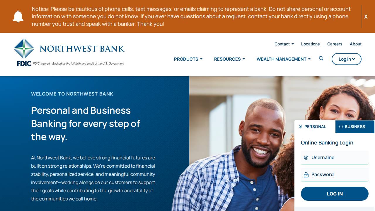 Northwest Bank website screenshot