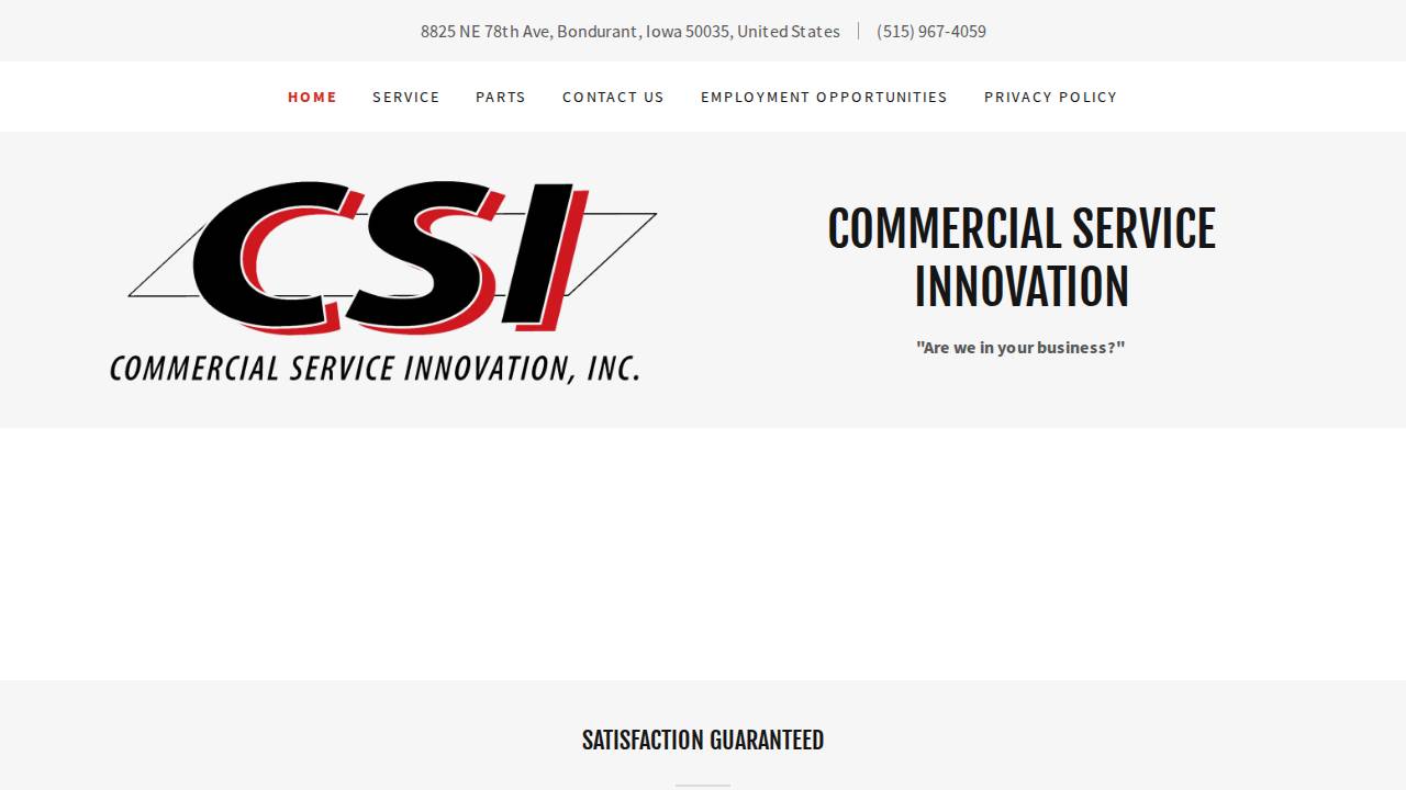 Commercial Service Innovation Inc. website screenshot